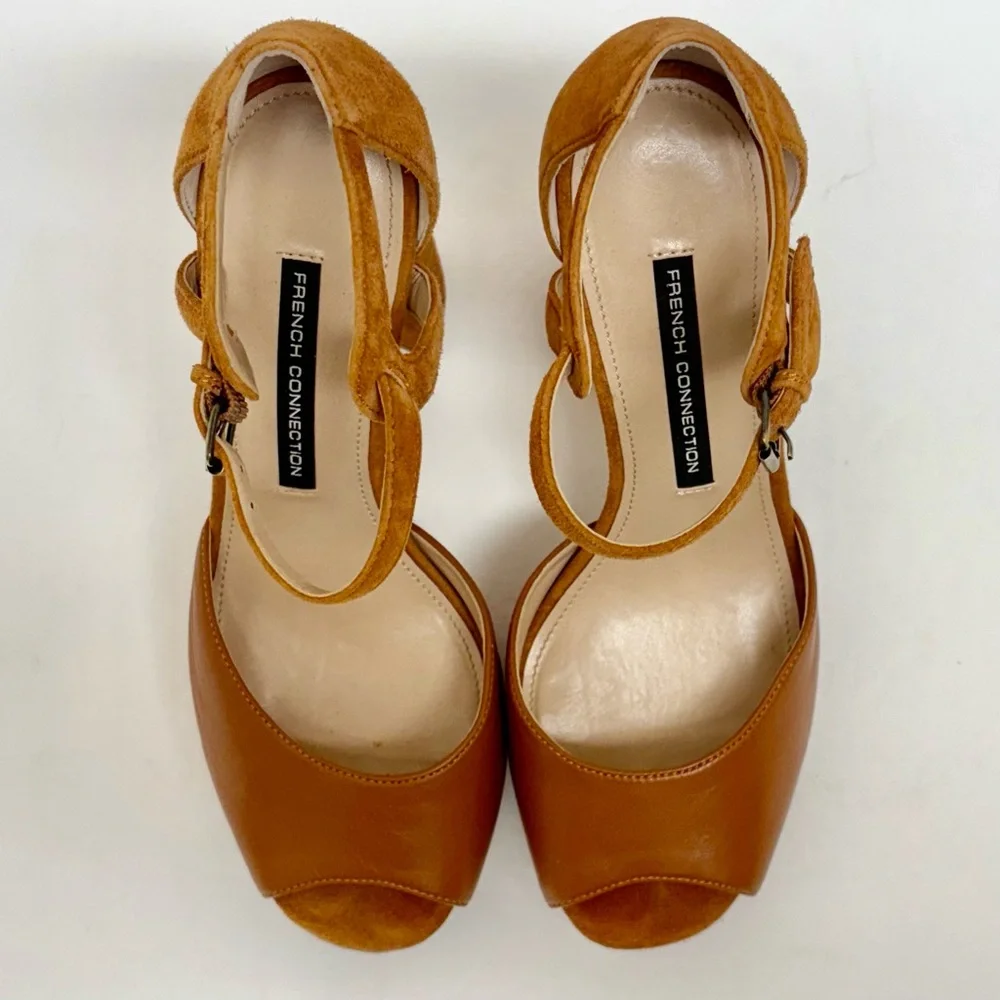French Connection Dita Platform Heeled Sandals 7 - Picture 3 of 10